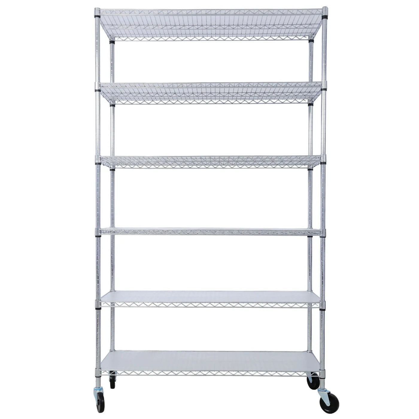 6 Tier 6000Lbs Capacity Nsf Metal Shelf Wire Shelving Unit, Heavy Duty Adjustable Storage Rack With Wheels & Shelf Liners For Commercial Grade Utility Steel Storage Rack by HouseOfZazla