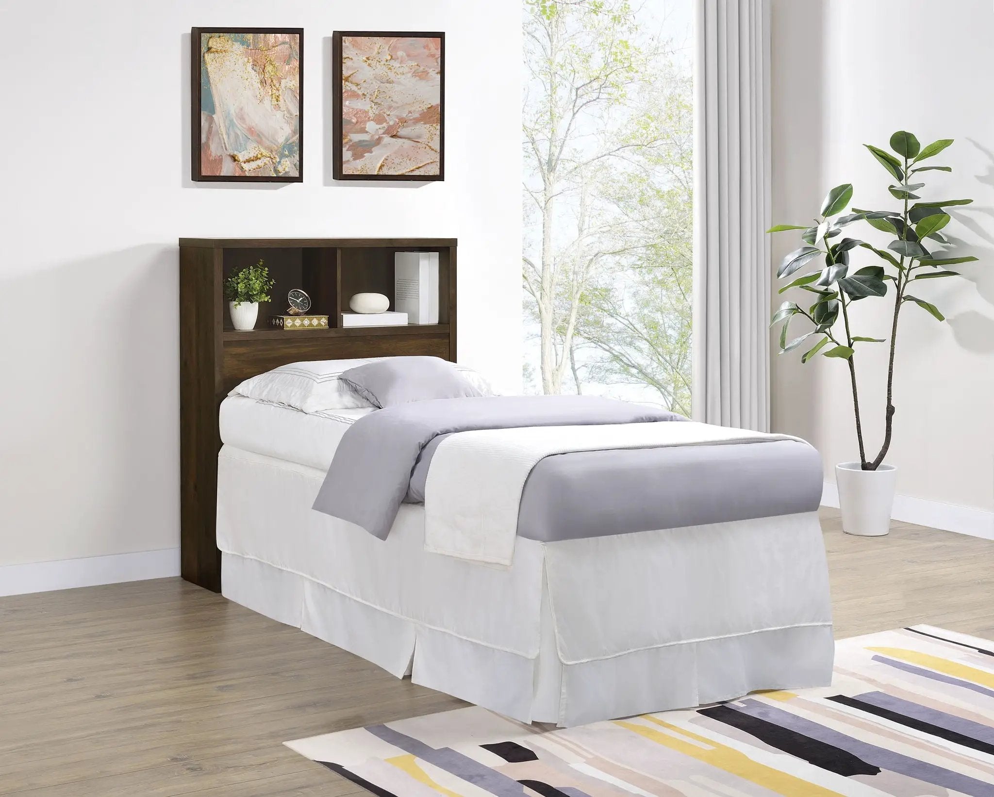 Westpark 49-inch Twin Bookcase Headboard Dark Pine by Unique Piece Furniture