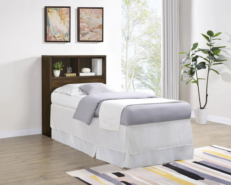 Westpark 49-inch Twin Bookcase Headboard Dark Pine by Unique Piece Furniture