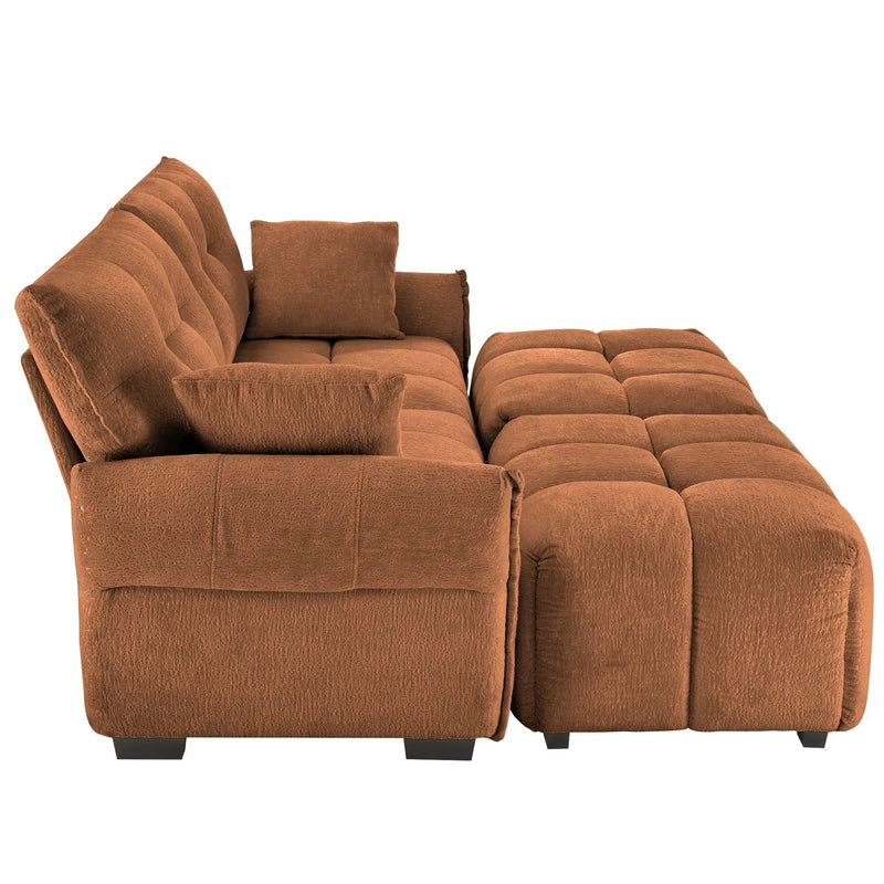 Sofa Set With Ottoman And Pillows, Textured, High Resilience Cushions by Unique Piece Furniture
