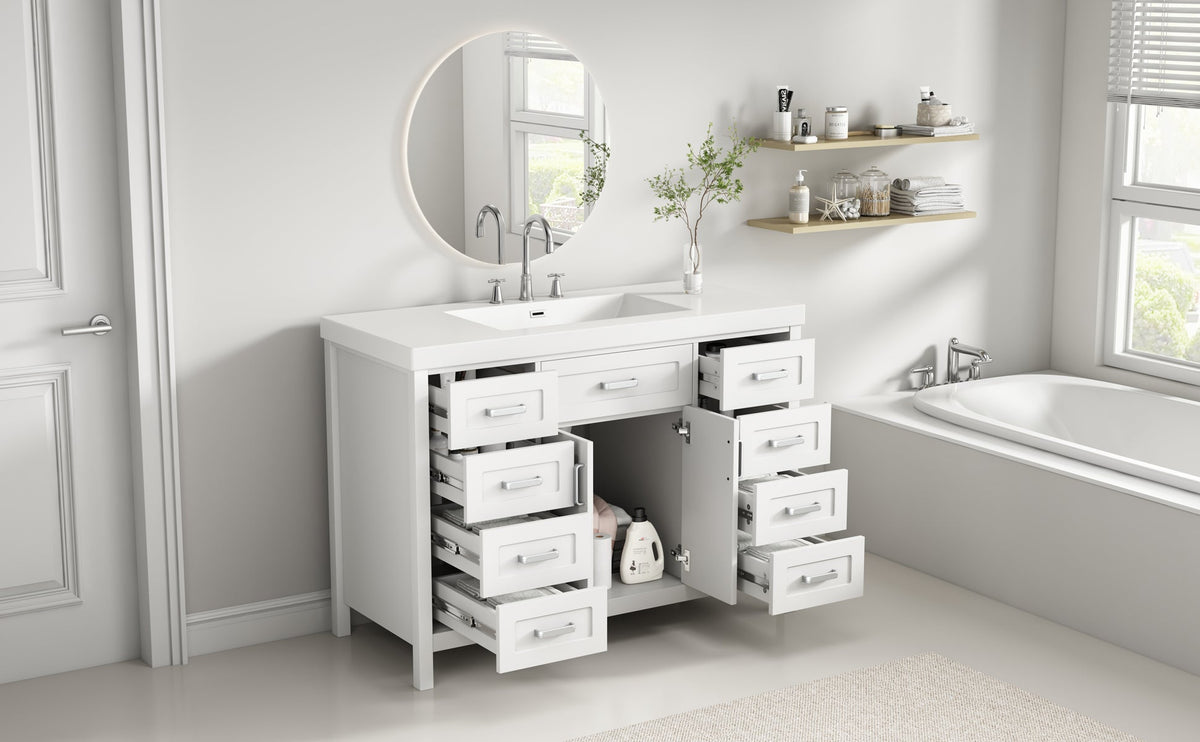 48" Bathroom Vanity with Sink, 2 Doors and 8 Drawers, photo 4 of 10