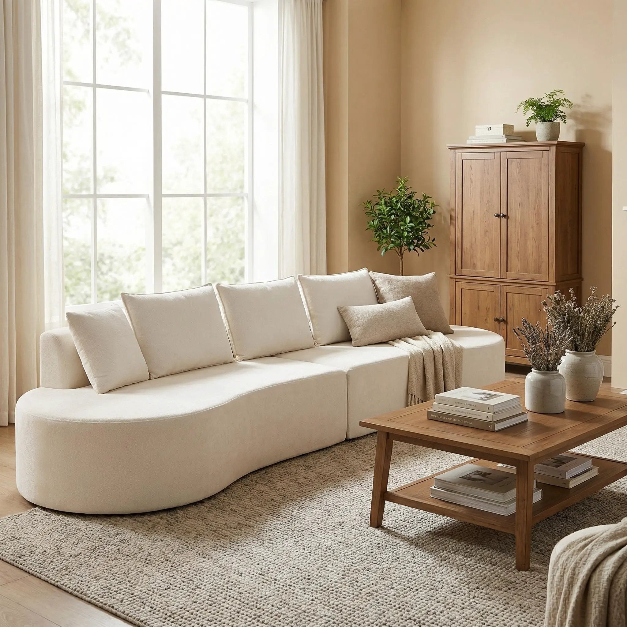 138.6" Modern Curved Modular Sectional Sofa by HouseOfZazla