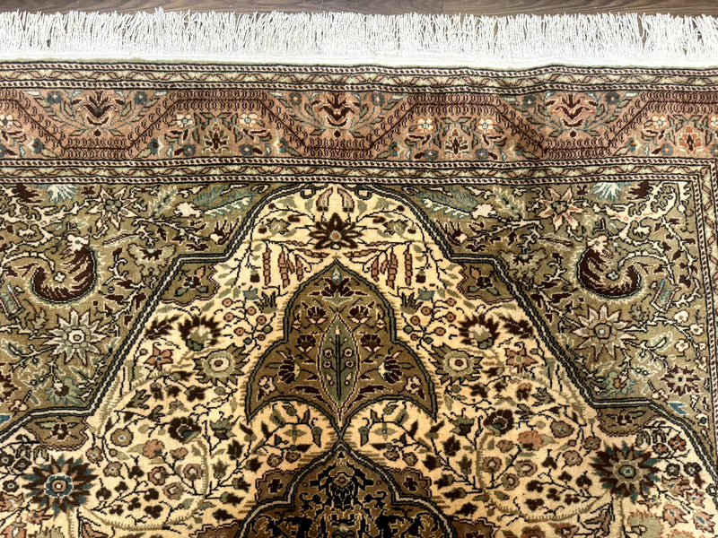 Turkish Sivas Rug 6x9, Floral Medallion, Vintage Handmade Wool Carpet by Jewel Rugs