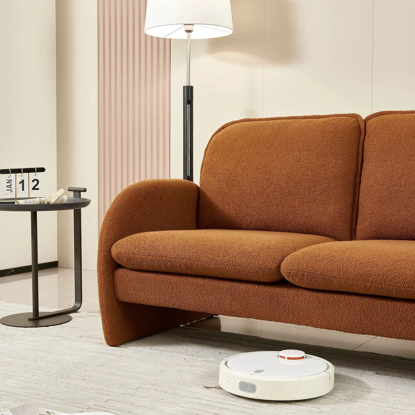 Loveseat Sofa Small Couch For Living Room, Sherpa Fabric Upholstered Loveseat Sofa Couch, Small Loveseat Sofa For Apartment, Bedroom by HouseOfZazla