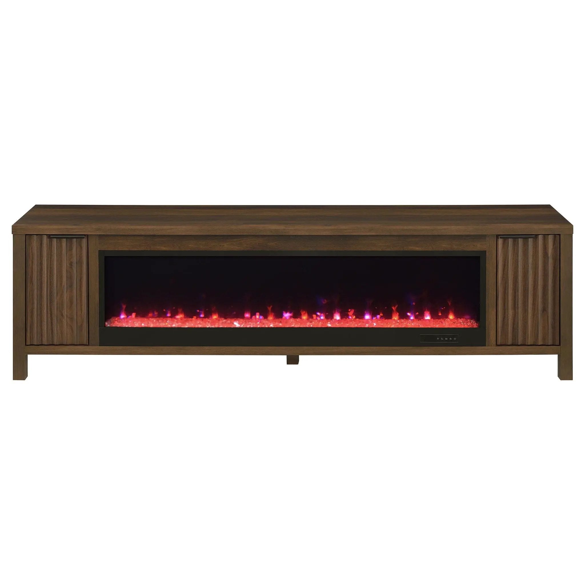 Carey 79-inch TV Stand Fireplace Media Console Dark Pine by Unique Piece Furniture