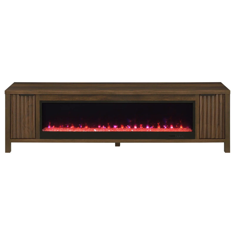Carey 79-inch TV Stand Fireplace Media Console Dark Pine by Unique Piece Furniture
