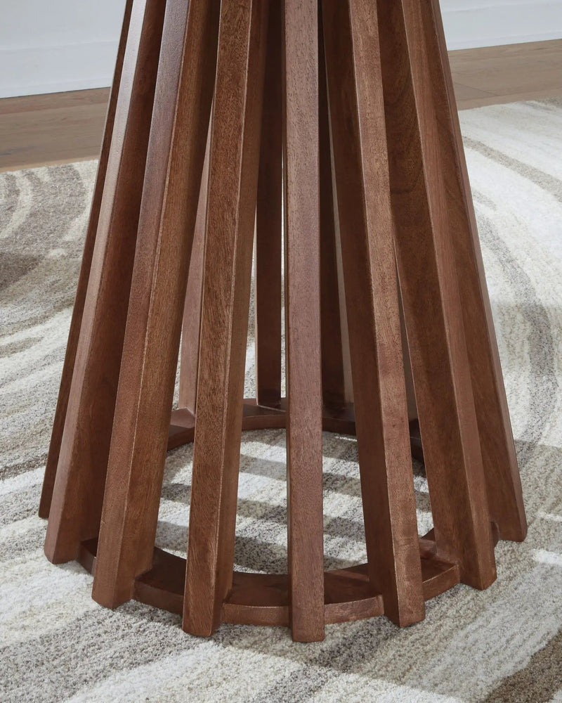 Kallari - Round End Table - Warm Brown / Black by Unique Piece Furniture