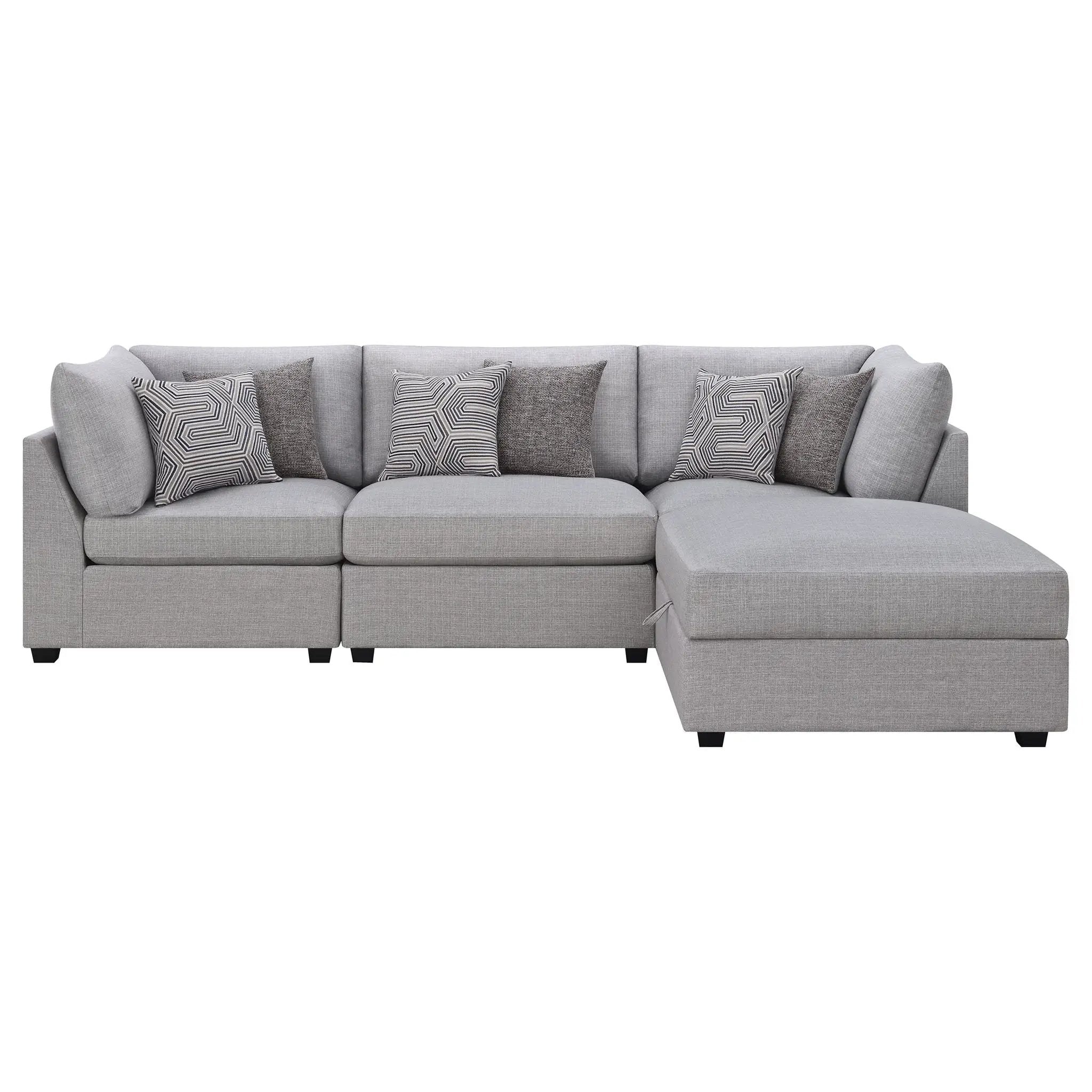 Cambria 4-piece Upholstered Modular Sectional Sofa Grey by Unique Piece Furniture