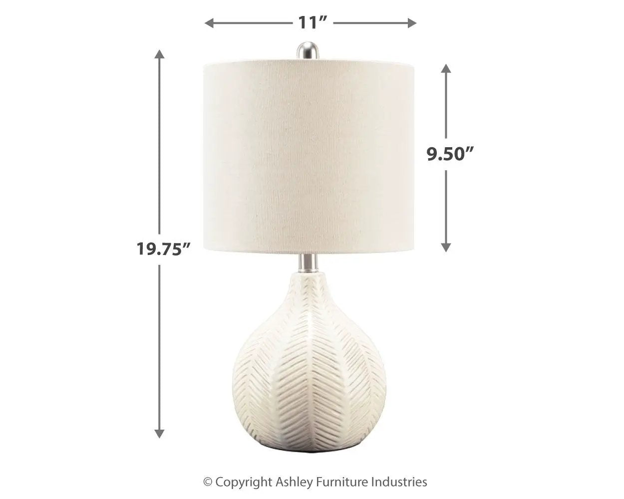 Rainermen - Ceramic Table Lamp - Off White by Unique Piece Furniture