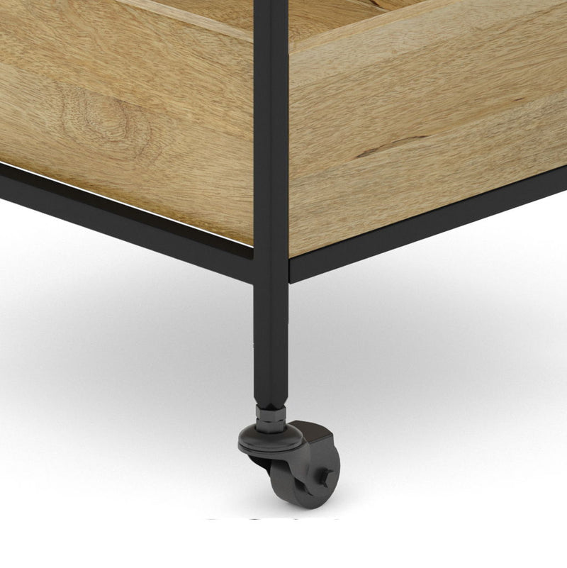 Natural Bar Cart with Mango Wood and Metal Frame - Natural, photo 6 of 10
