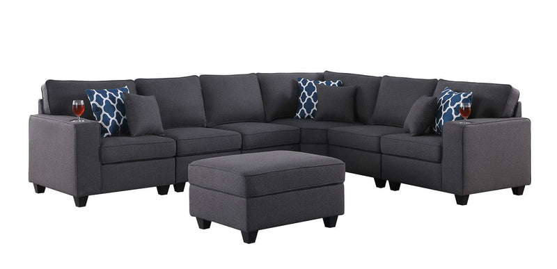 Cooper - Sectional Sofa With Ottomans And Cupholder by HouseOfZazla
