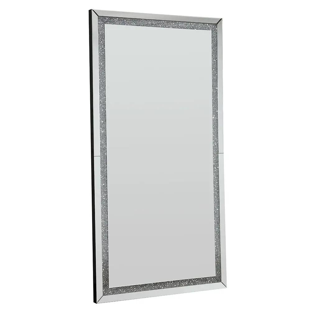 Noralie - Floor Mirror - Faux Diamonds & Mirrored by Unique Piece Furniture