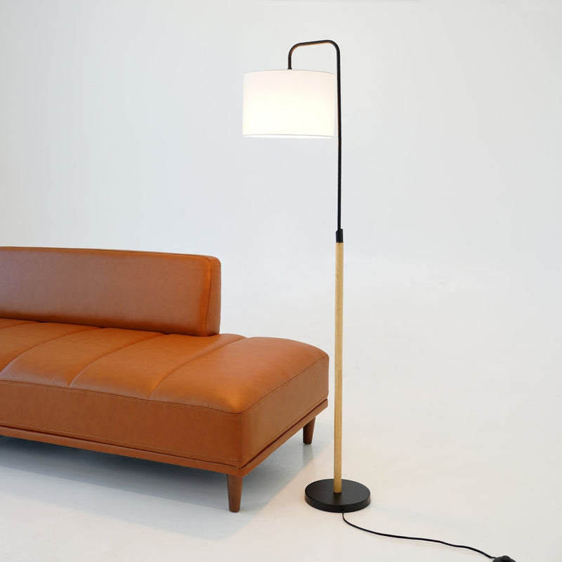 Lior - Arc Floor Lamp With Cylinder Shade - Black by HouseOfZazla