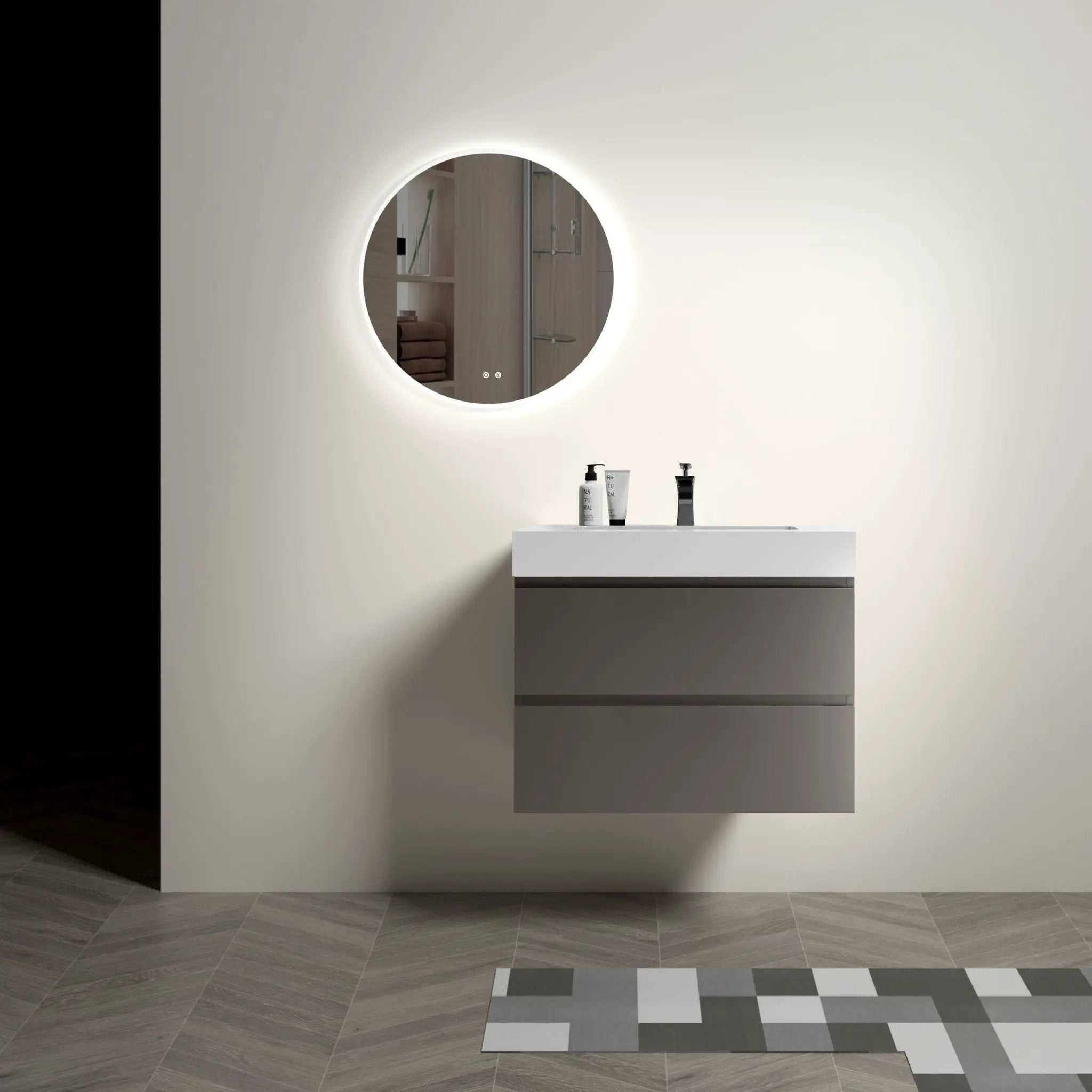 Alice - Bathroom Vanity With Sink, Large Storage Wall Mounted Floating Bathroom Vanity For Modern Bathroom, One-Piece Sink Basin Without Drain And Faucet by Unique Piece Furniture