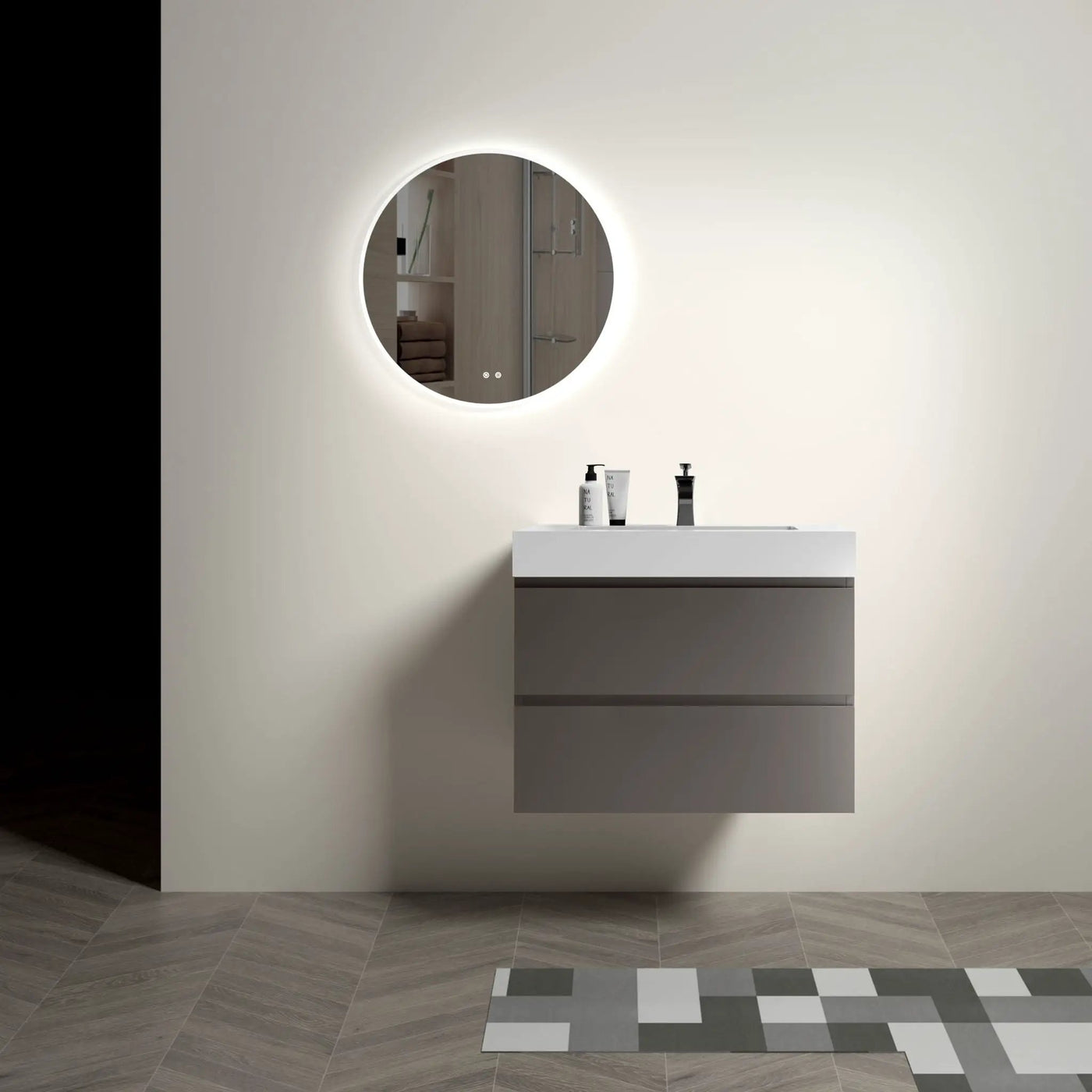 Alice - Bathroom Vanity With Sink, Large Storage Wall Mounted Floating Bathroom Vanity For Modern Bathroom, One-Piece Sink Basin Without Drain And Faucet by HouseOfZazla