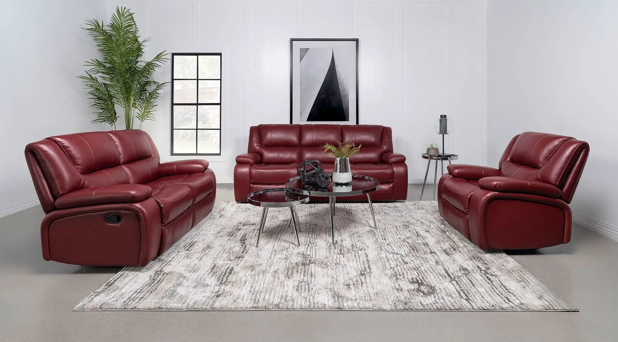 Camila Upholstered Motion Reclining Loveseat Red by Unique Piece Furniture