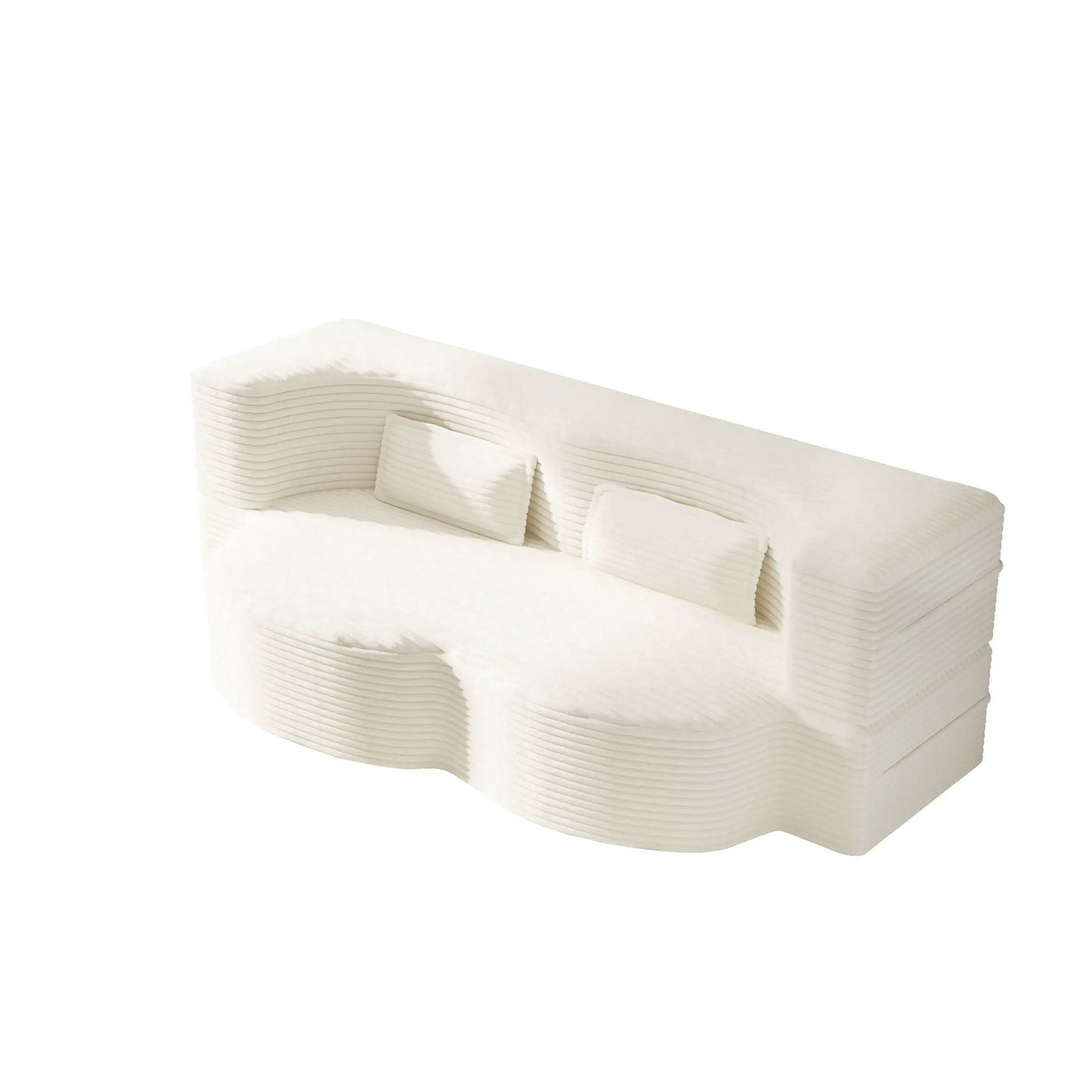 Floor Sofa With 2 Pillows, Convertible Twin Size Mattress For Living Room by HouseOfZazla