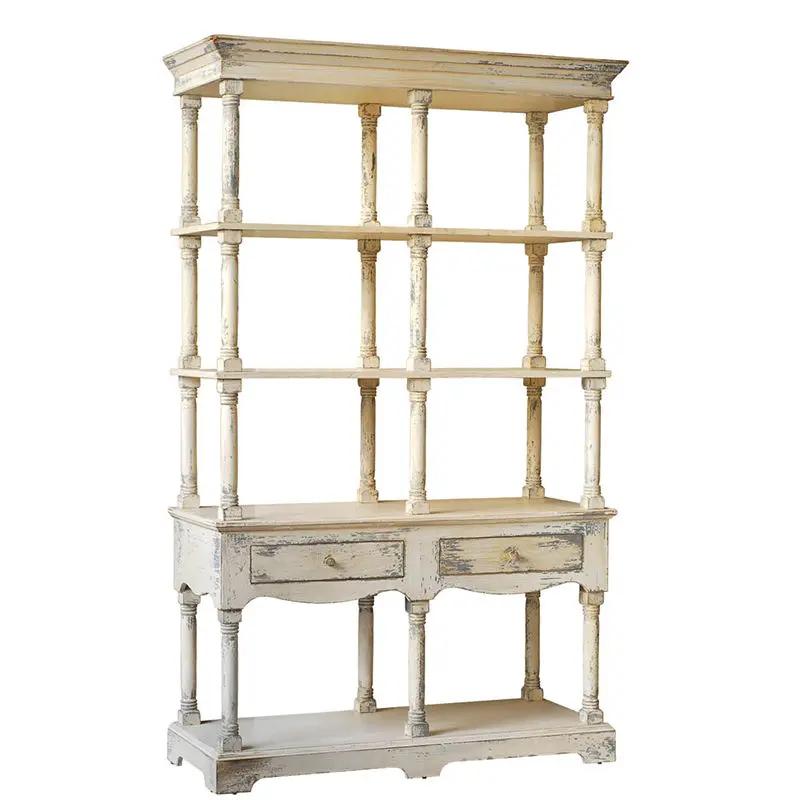 Adela - French Country Bookcase Display Storage Shelf Etageres - Antique White by Unique Piece Furniture