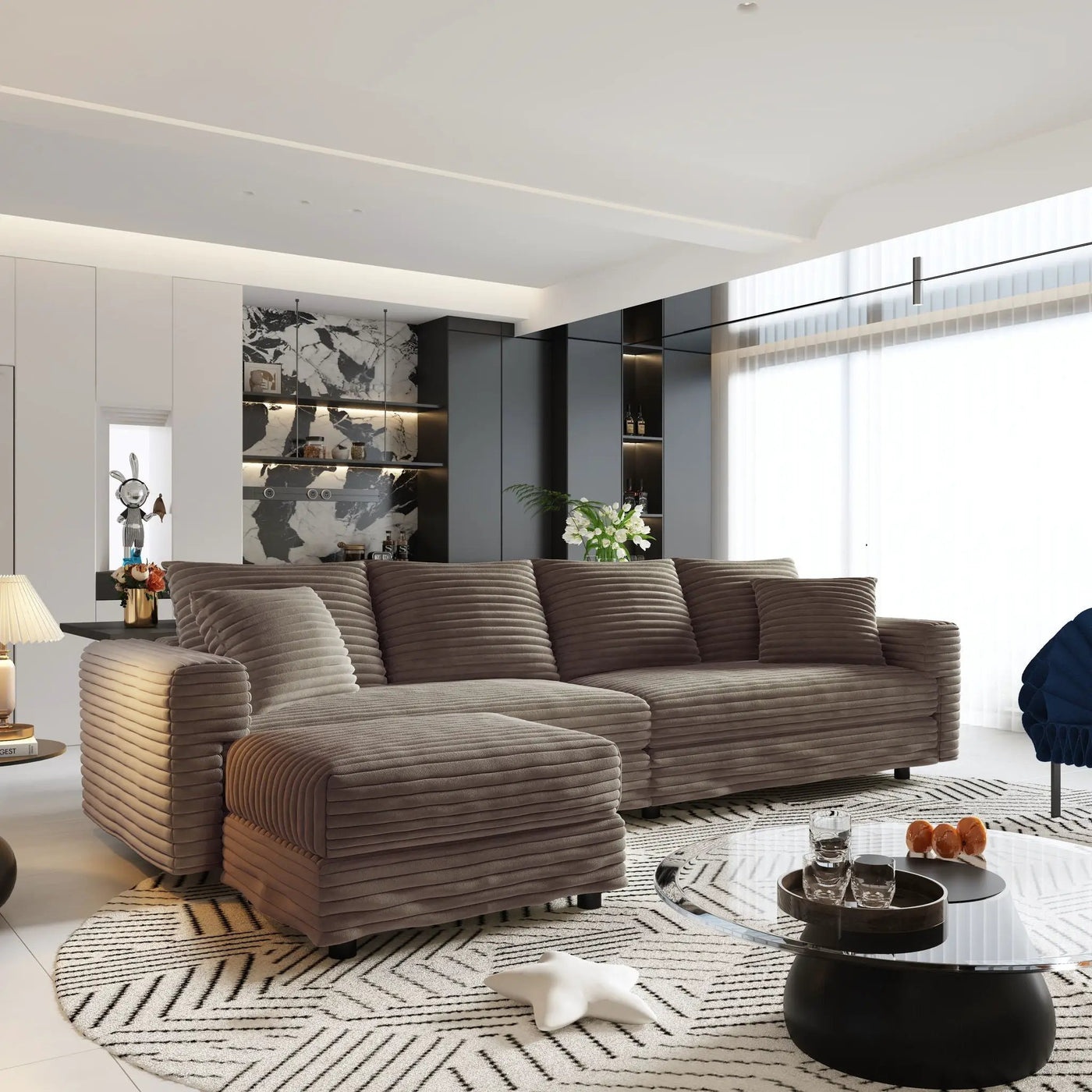 Modern Comfy Upholstered Sofa Cloud Couch & Deep Seat Couches by HouseOfZazla