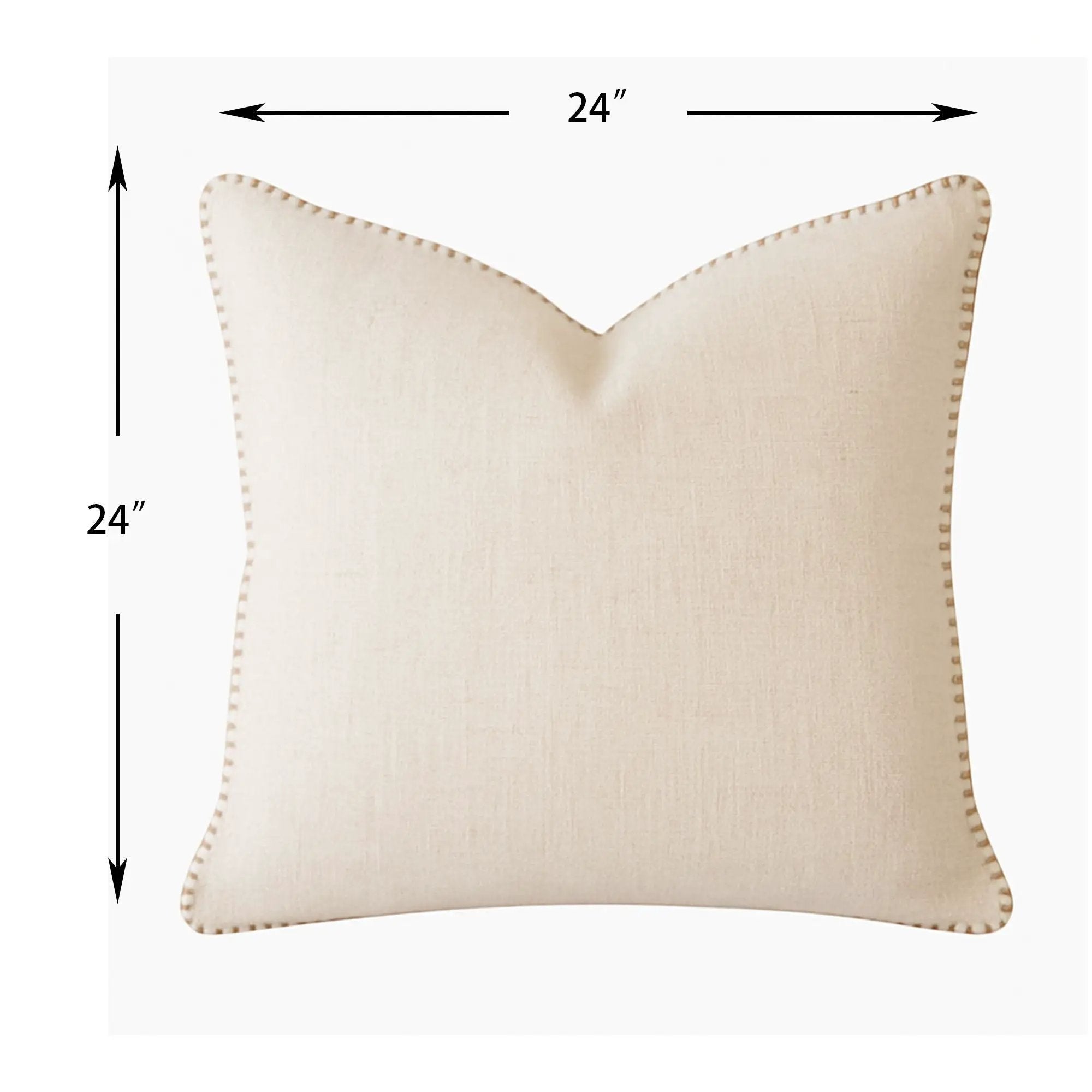 Homey Cozy - Throw Pillow With Decorative Stitching - Ivory by Unique Piece Furniture