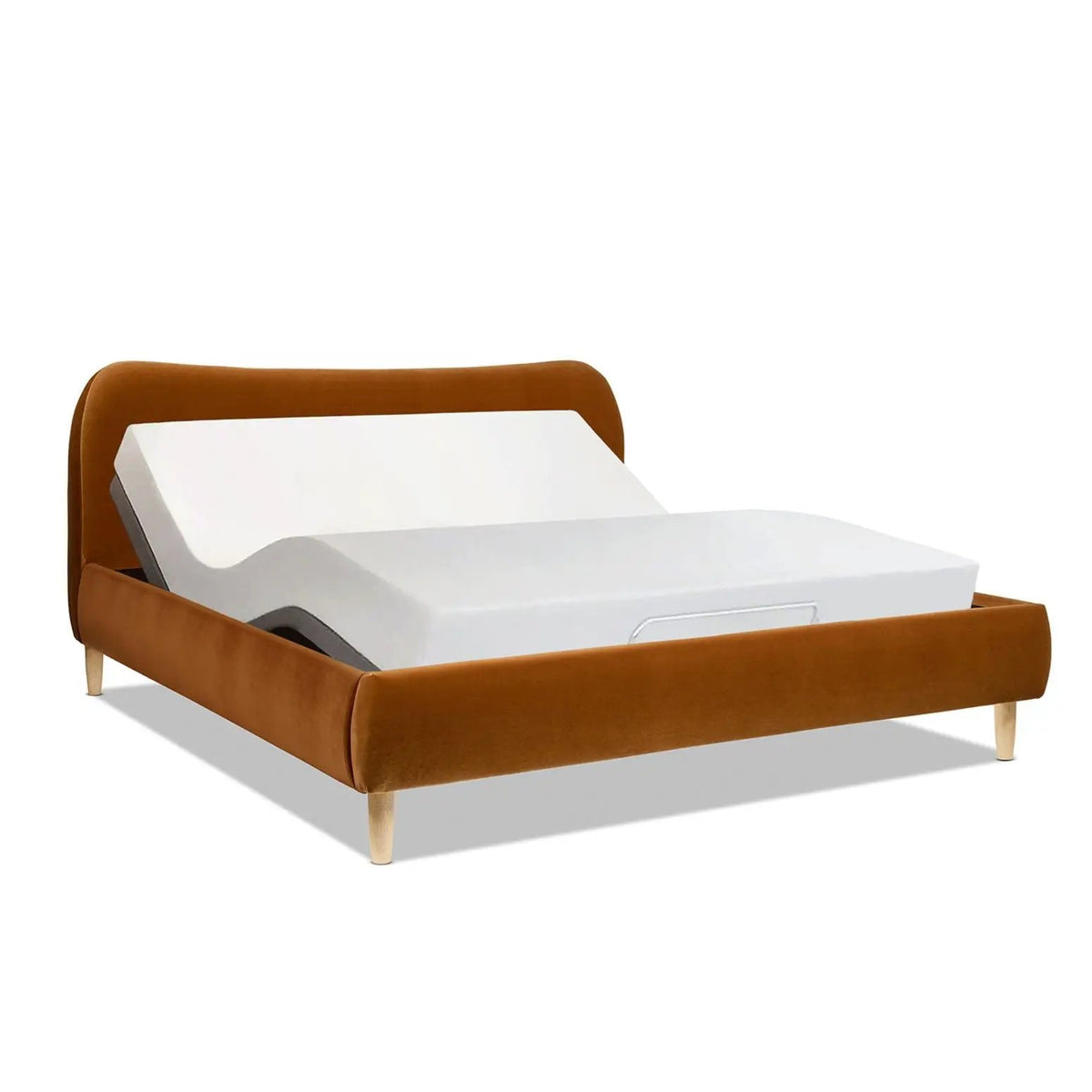 Roman - Curved Headboard Upholstered Platform Bed, photo 34 of 42