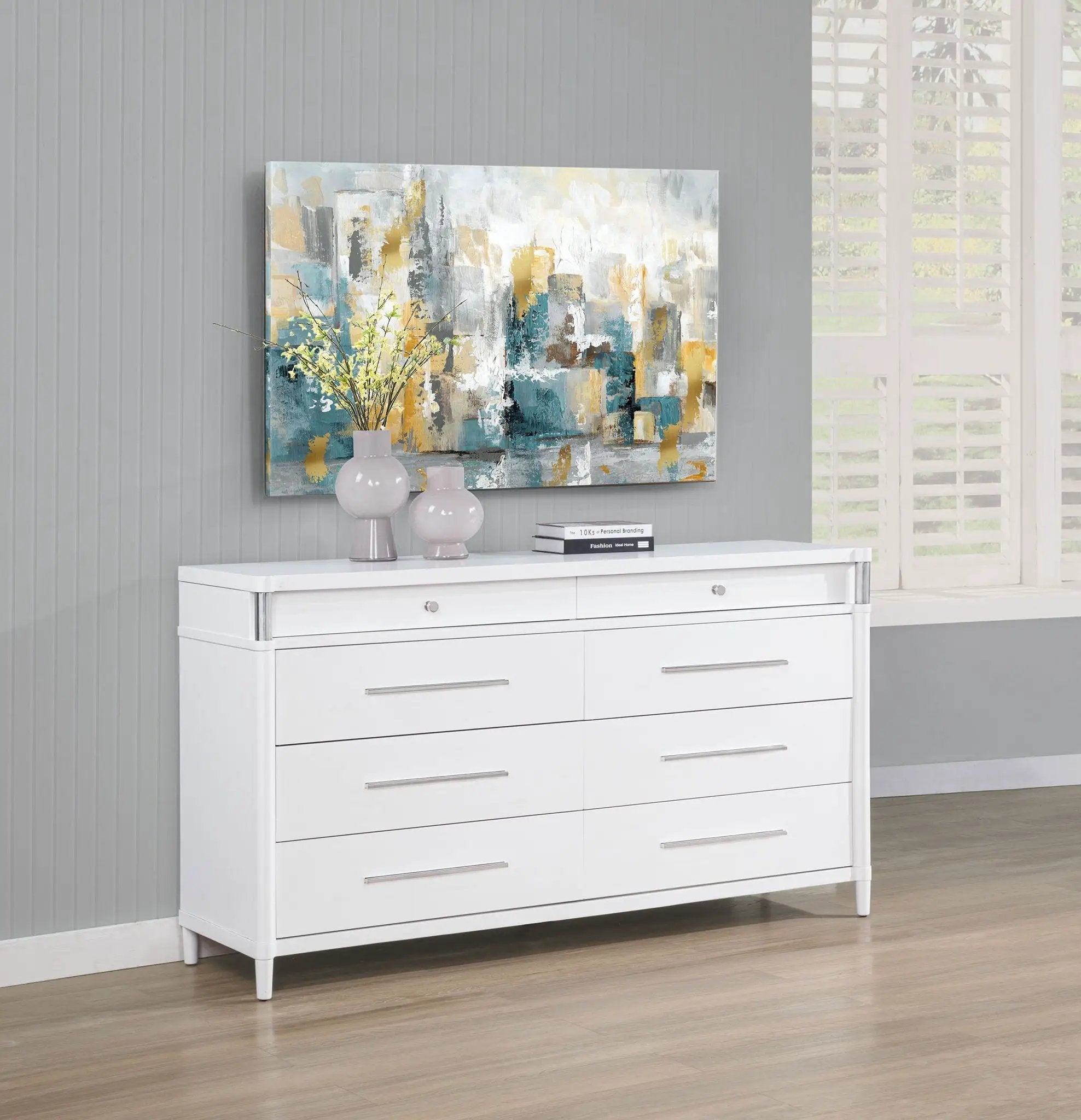 Gracemont 8-drawer Bedroom Dresser Cabinet White by Unique Piece Furniture