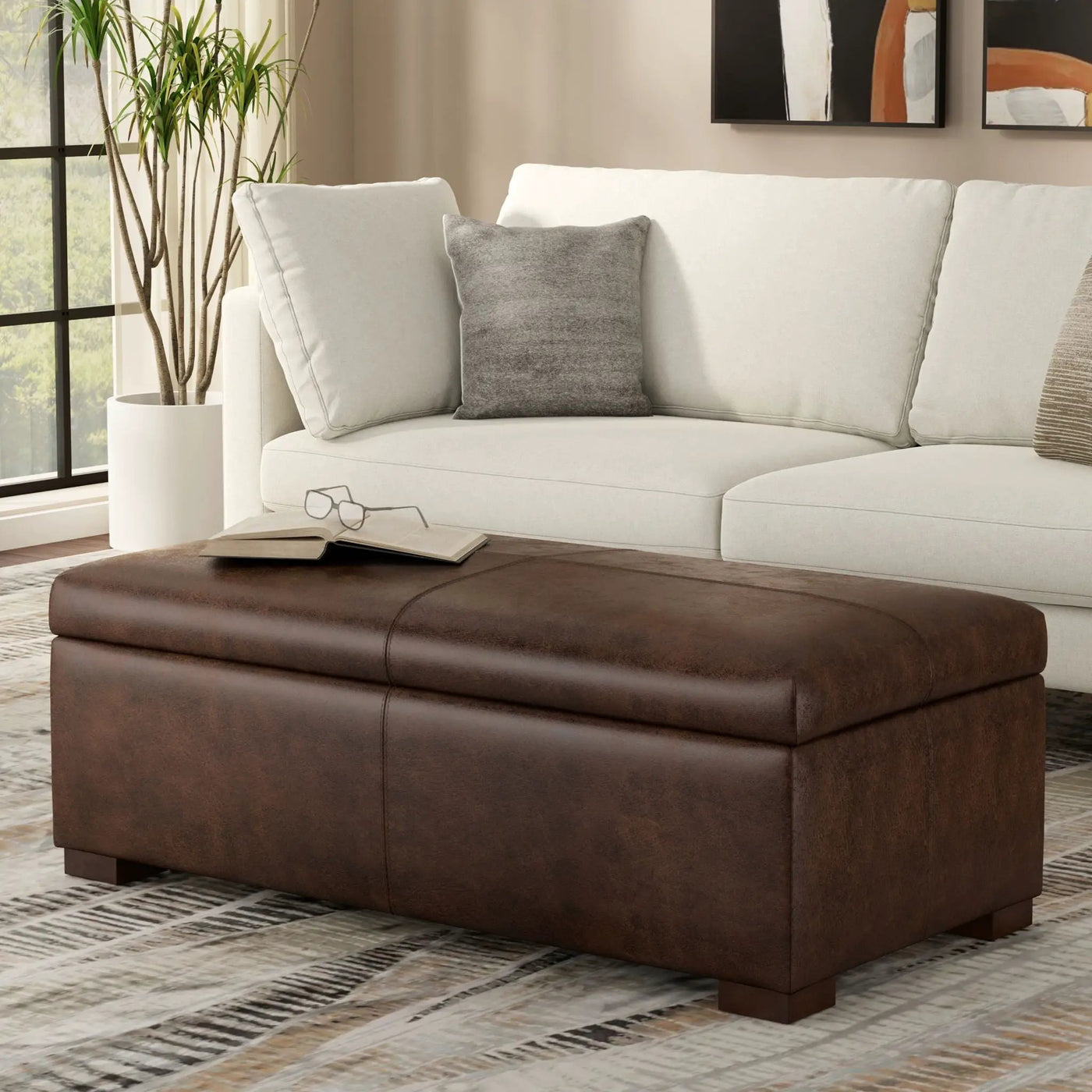 Gabbie - Coffee Table Upholstered Storage Ottoman by HouseOfZazla