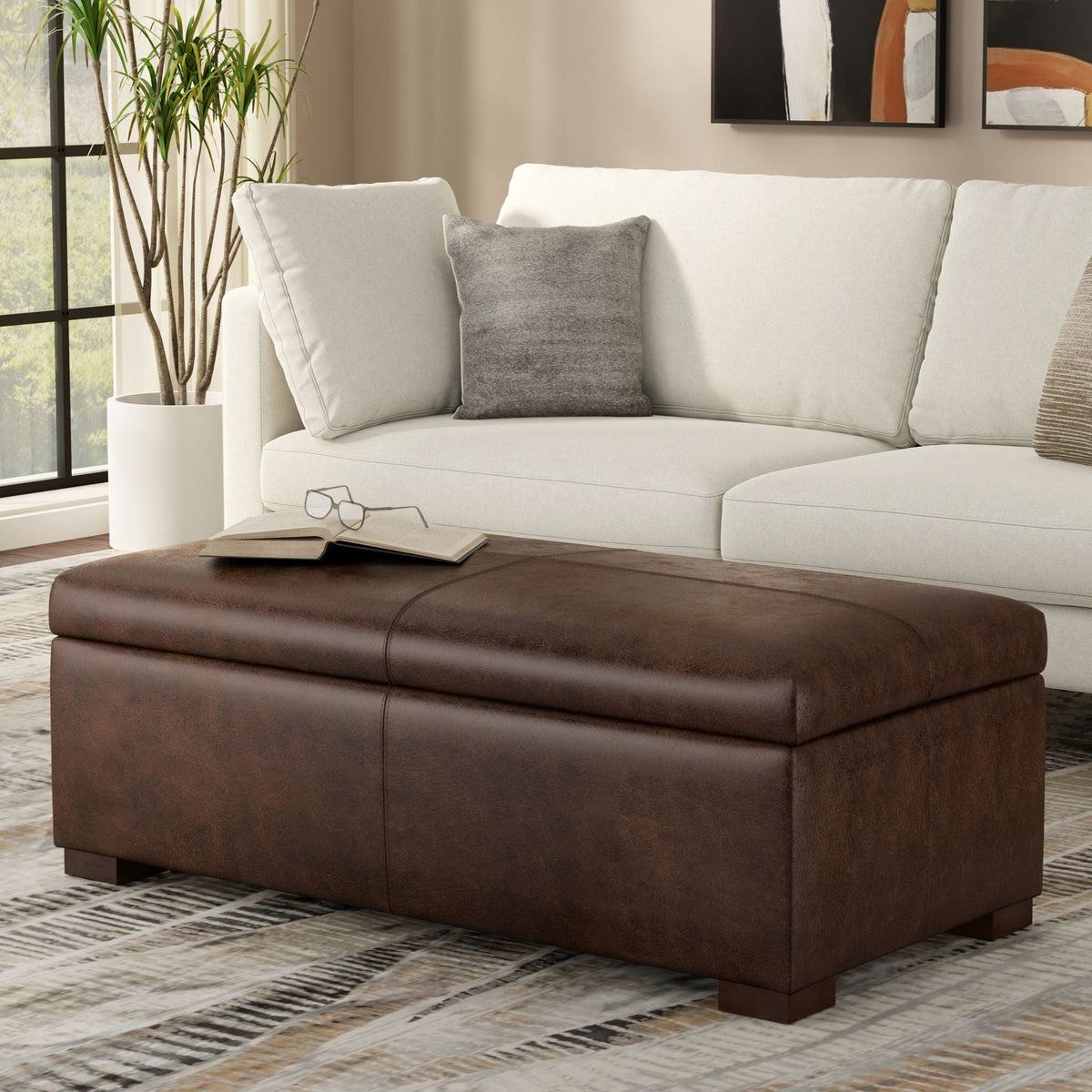 Upholstered Storage Ottoman Coffee Table with Lift-Up Lid - Multiple Colors, photo 28 of 37