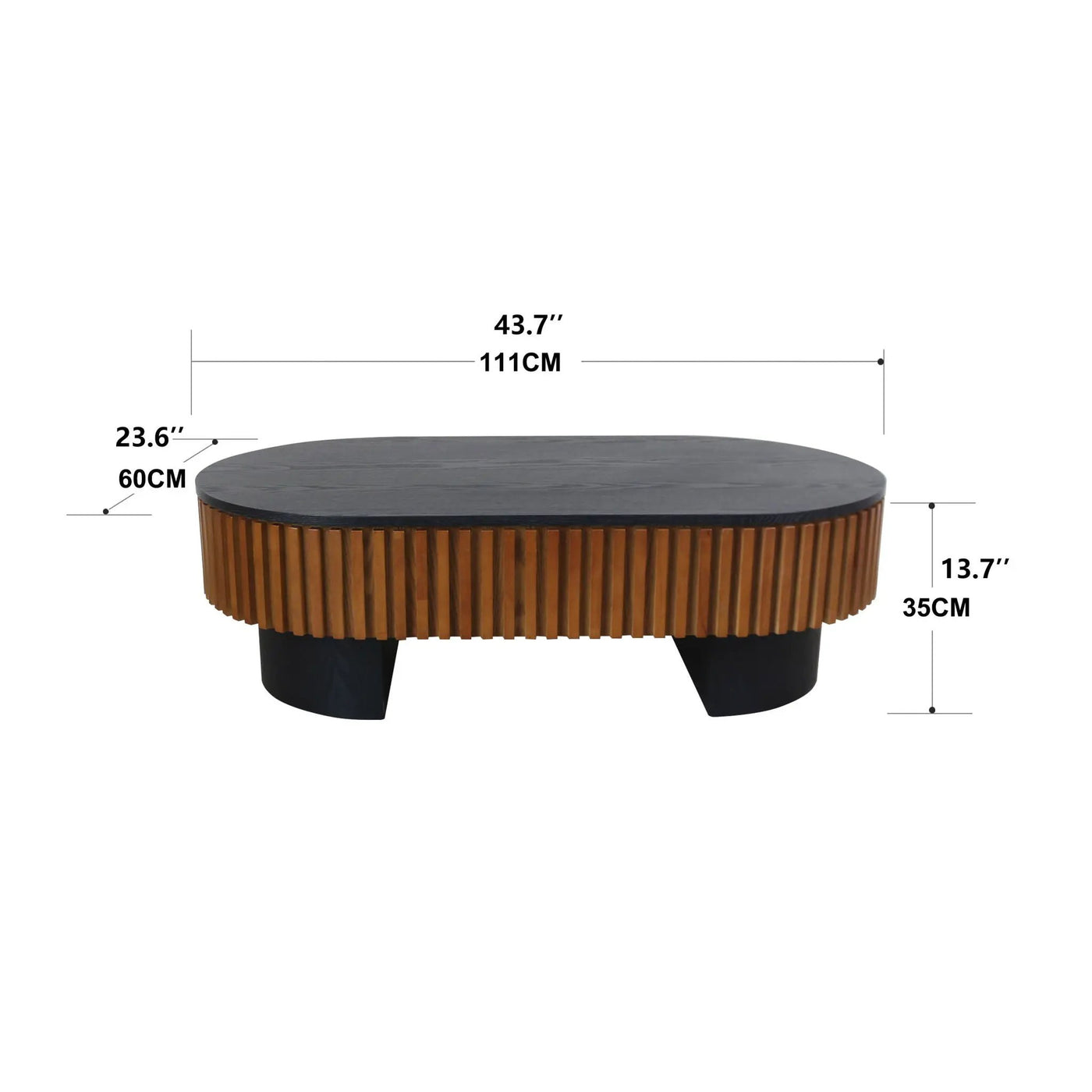 Elliptical Living Room Coffee Table With Hidden Storage And Removable Tabletop by HouseOfZazla