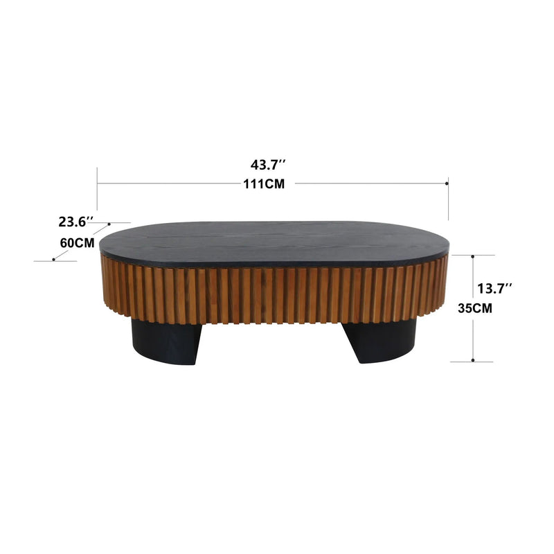 Elliptical Living Room Coffee Table With Hidden Storage And Removable Tabletop by HouseOfZazla