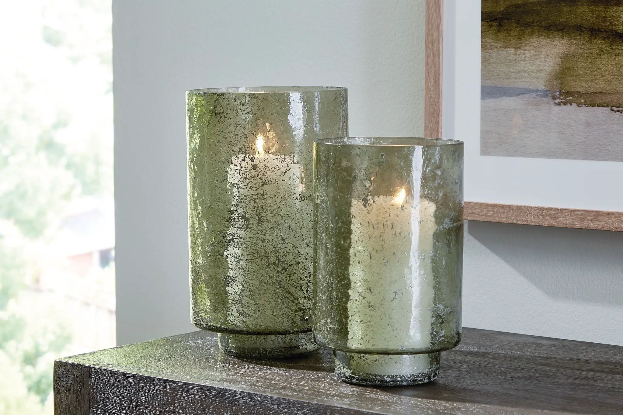 Clarkton - Candle Holder Set (Set of 2) - Green by Unique Piece Furniture