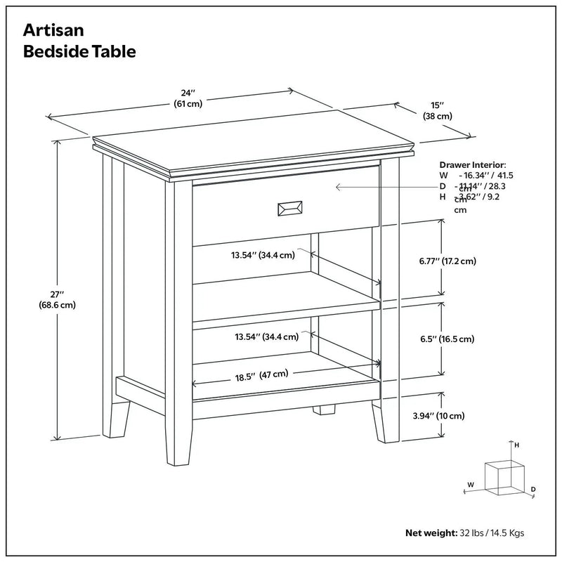 Artisan - Handcrafted Bedside Table by HouseOfZazla