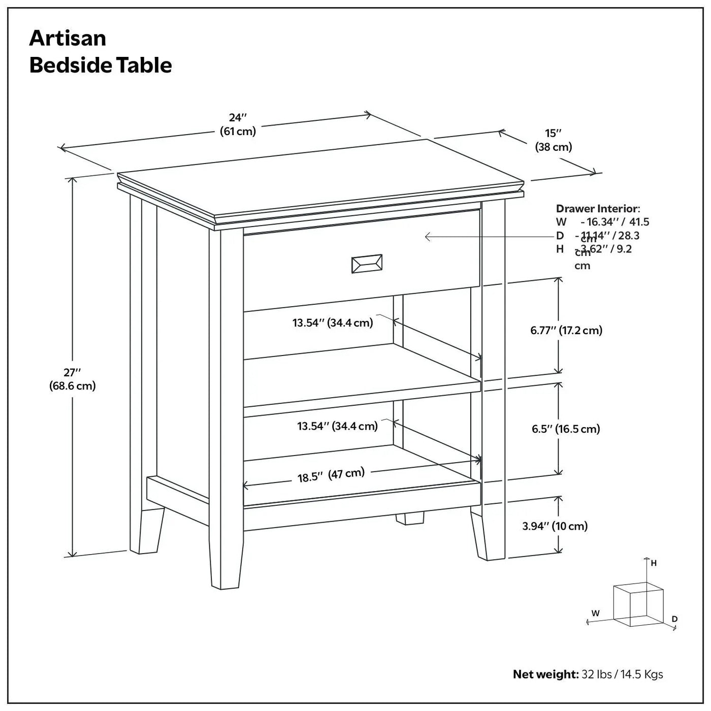 Artisan - Handcrafted Bedside Table by Unique Piece Furniture