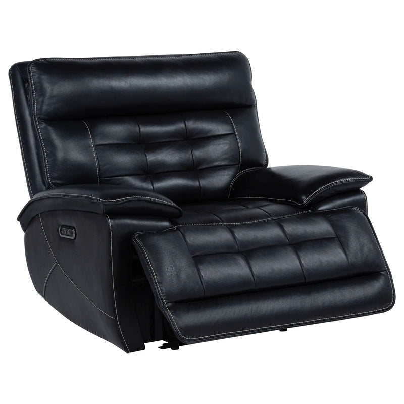 Hewitt Leather Upholstered Dual Power Recliner Chair Black by Unique Piece Furniture