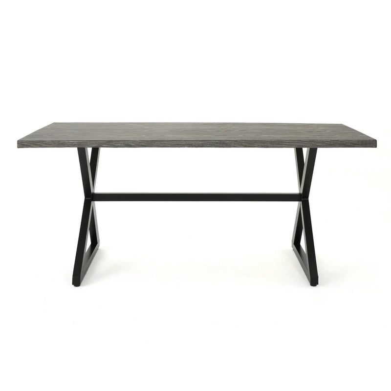 Rolando Outdoor Aluminum Dining Table with Steel Frame by HouseOfZazla