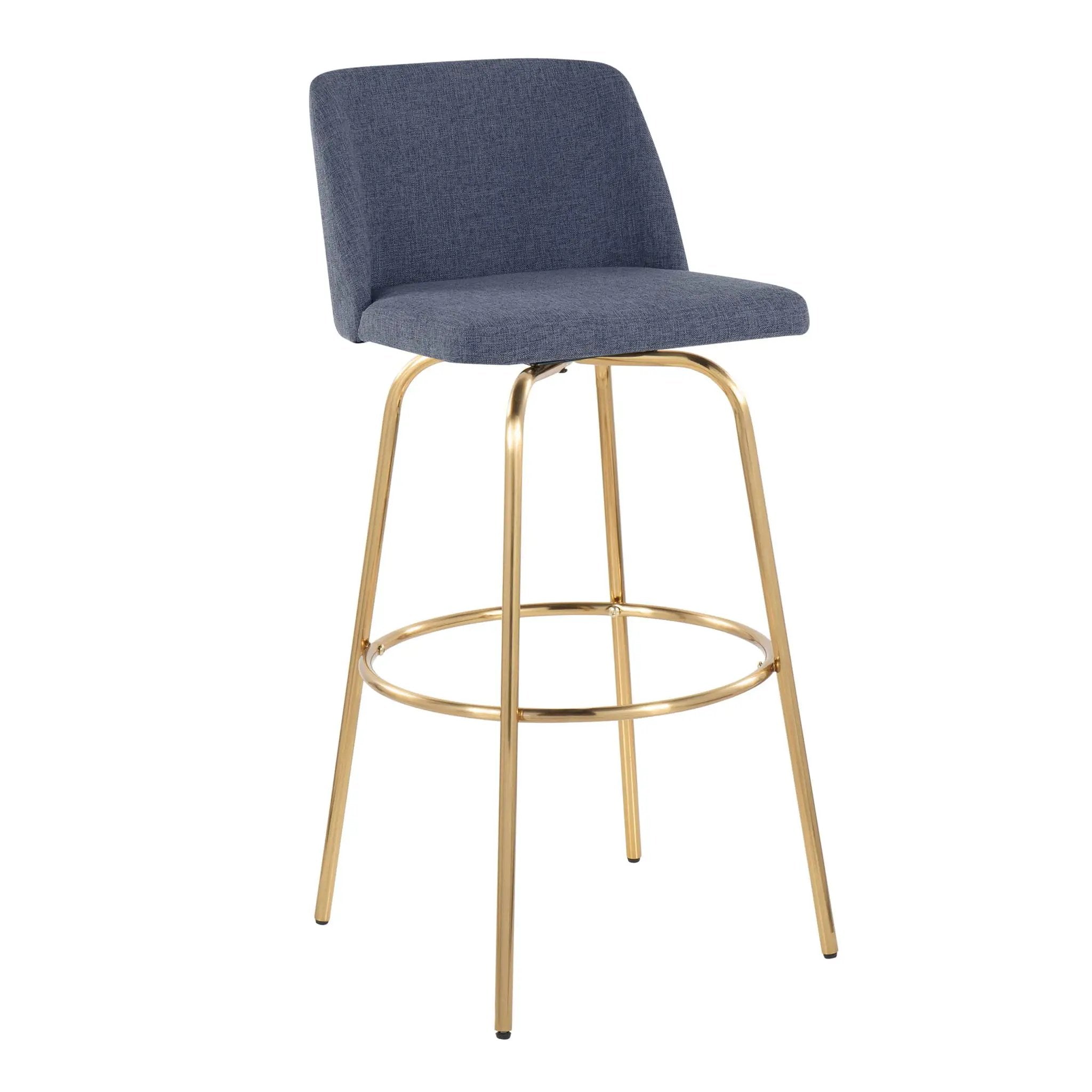 Toriano - Contemporary Fixed Height Barstool With Swivel With Round Footrest (Set of 2) by Unique Piece Furniture