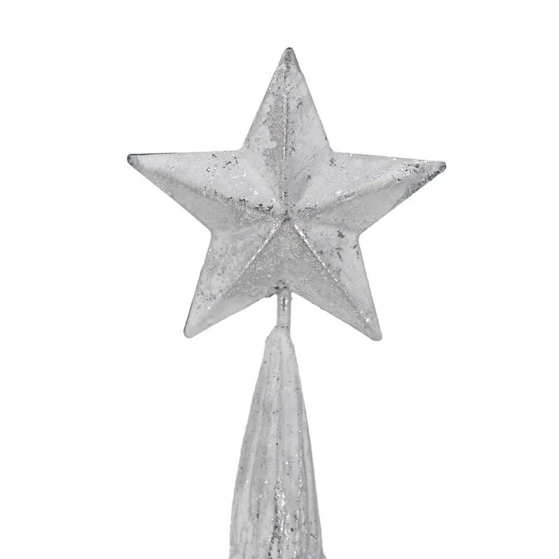 Resin / Foil Christmas Tree With Star Top (Set of 3) - White / Silver by HouseOfZazla