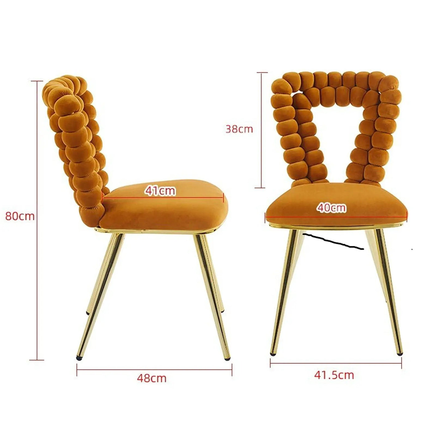 Modern Chair With Iron Tube Legs, Soft Cushions And Comfortable Backrest, Suitable For Dining Room, Living Room, Cafe, Hairball Back by HouseOfZazla
