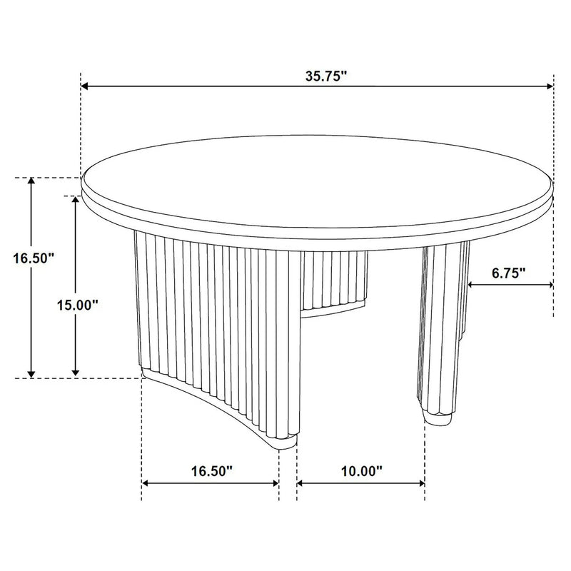 Adina 36-inch Round Wood Coffee Table Distressed Light Brown by Unique Piece Furniture