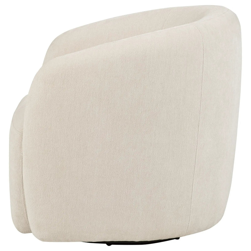 Gerley Faux Sherpa Chenille Upholstered Swivel Accent Chair Beige by Unique Piece Furniture