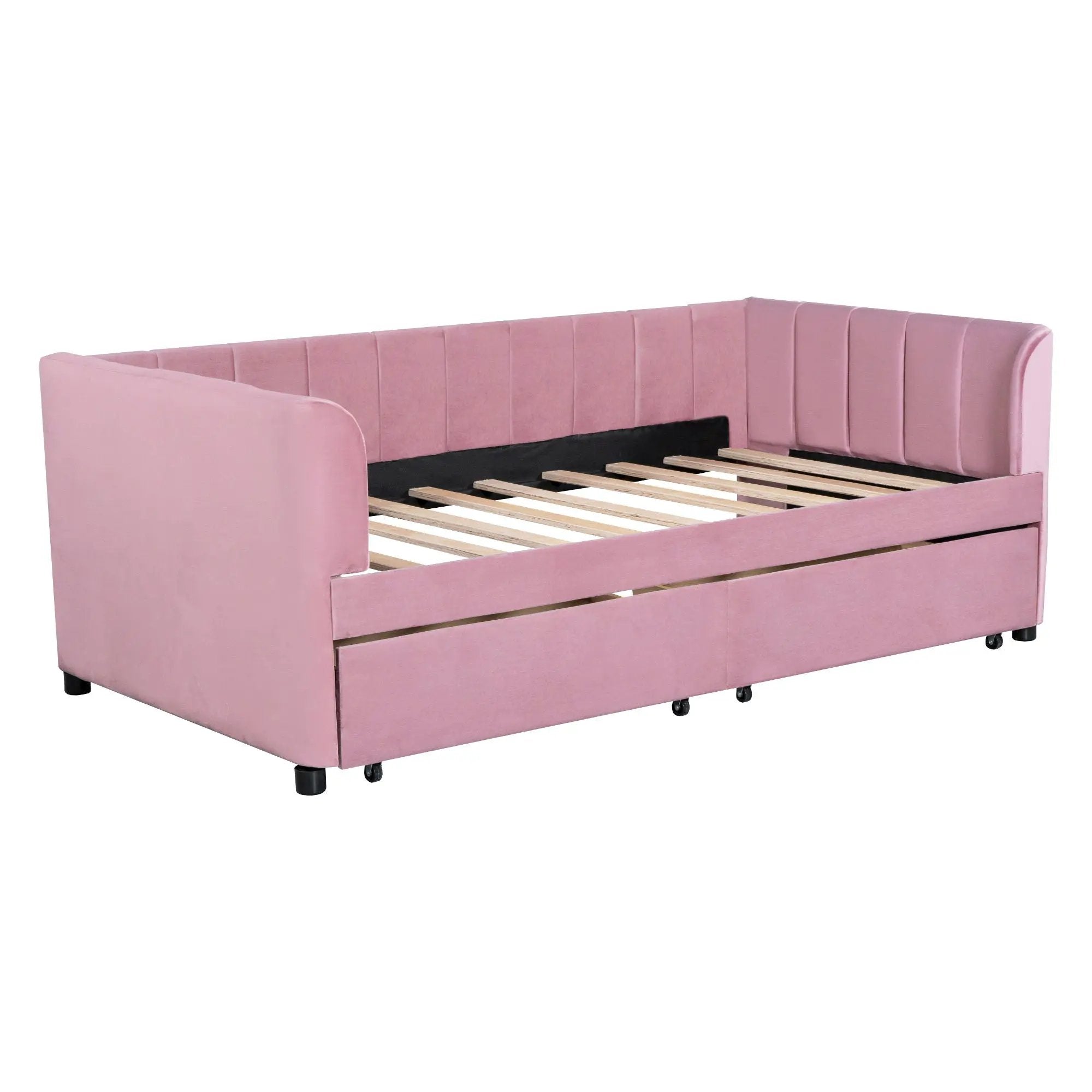 Upholstered Daybed With Ergonomic Design Backrest by HouseOfZazla