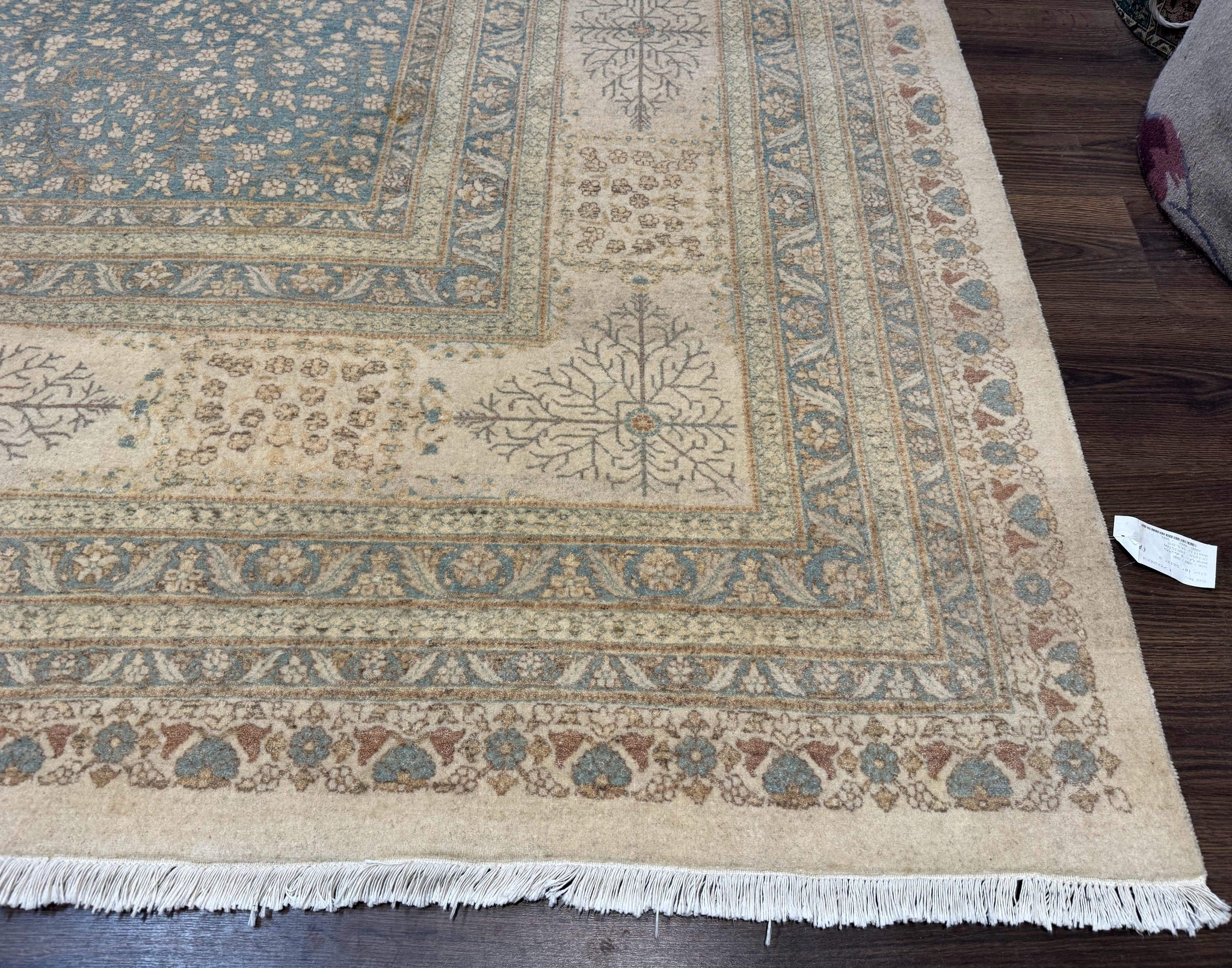 Palace Size Pak Persian Rug 12x18, Haji Jalili Design, Pakistani Carpet, Oat and Light Blue, Fine 260 KPSI by Jewel Rugs
