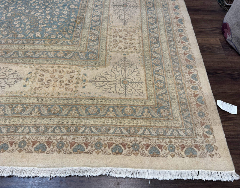 Palace Size Pak Persian Rug 12x18, Haji Jalili Design, Pakistani Carpet, Oat and Light Blue, Fine 260 KPSI by Jewel Rugs