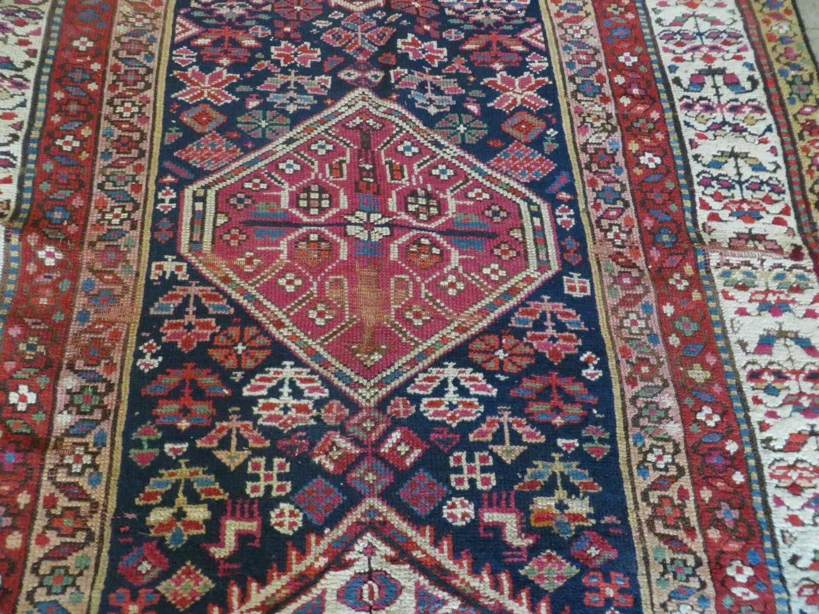 4' X11' Antique Handmade Turkish Anatolian Wool Corridor Kalegy Runner Rug by Jewel Rugs