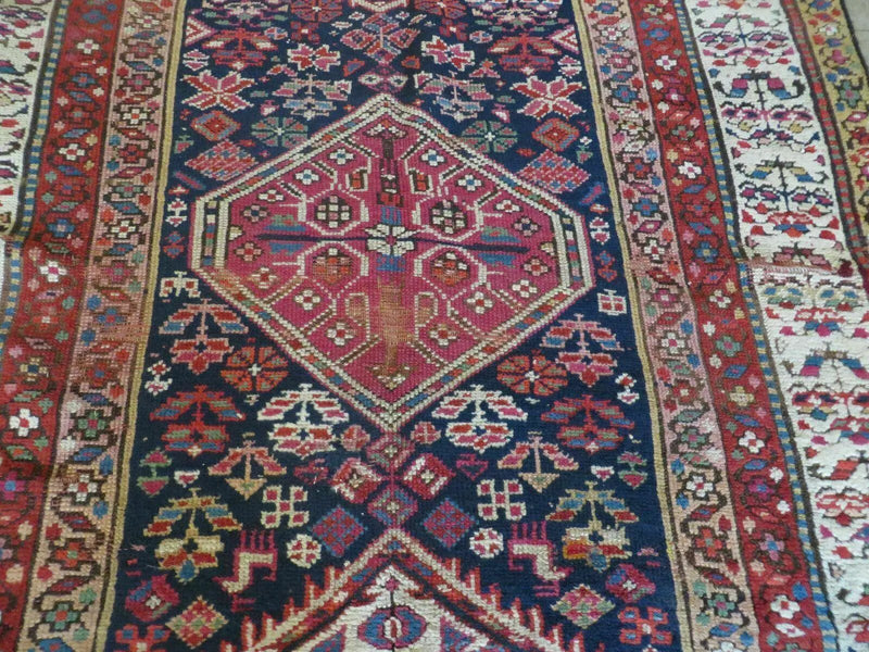 4' X11' Antique Handmade Turkish Anatolian Wool Corridor Kalegy Runner Rug by Jewel Rugs