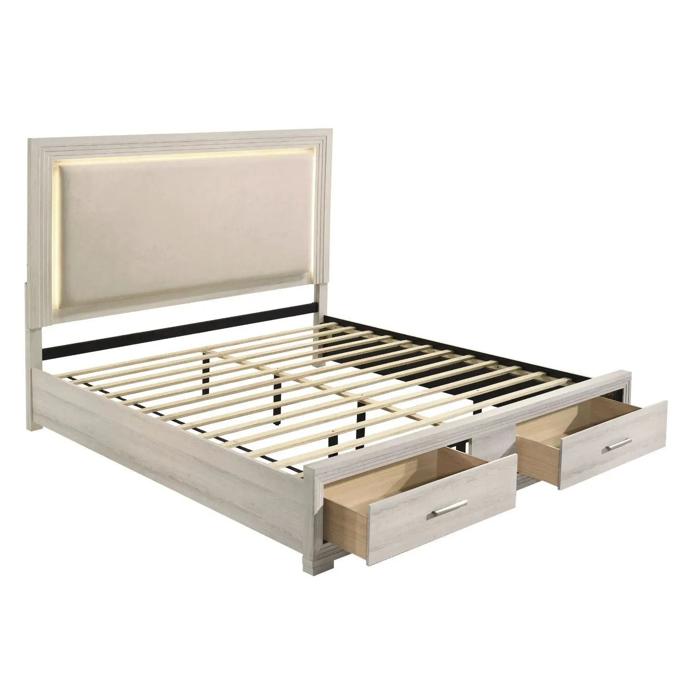 Colorado - Bed With Upholstered LED Headboard by HouseOfZazla