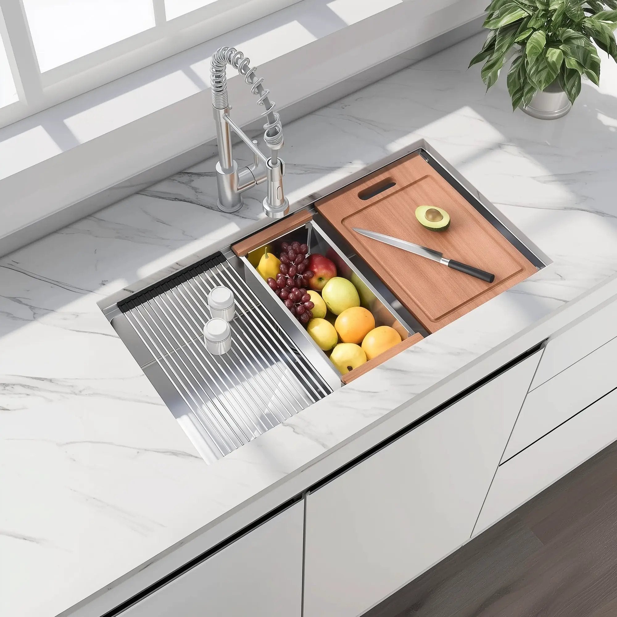 30" Undermount Workstation Stainless Steel Kitchen Sink by HouseOfZazla