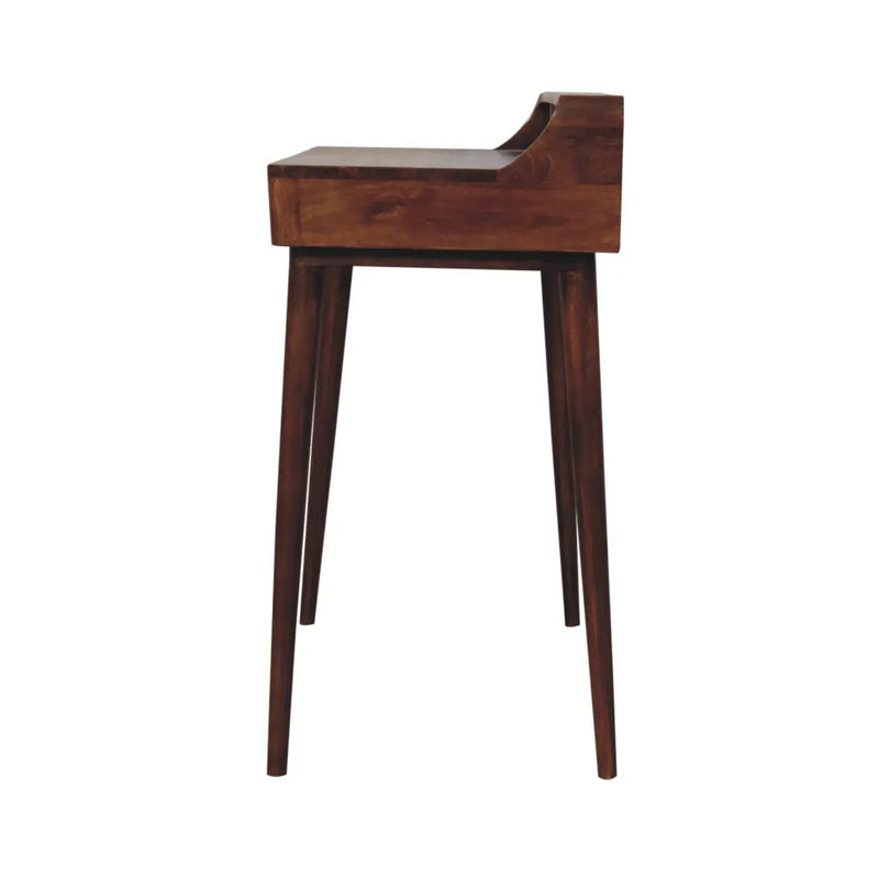 Elevated Chestnut Console Table, 2-Drawers, Nordic Legs by HouseOfZazla