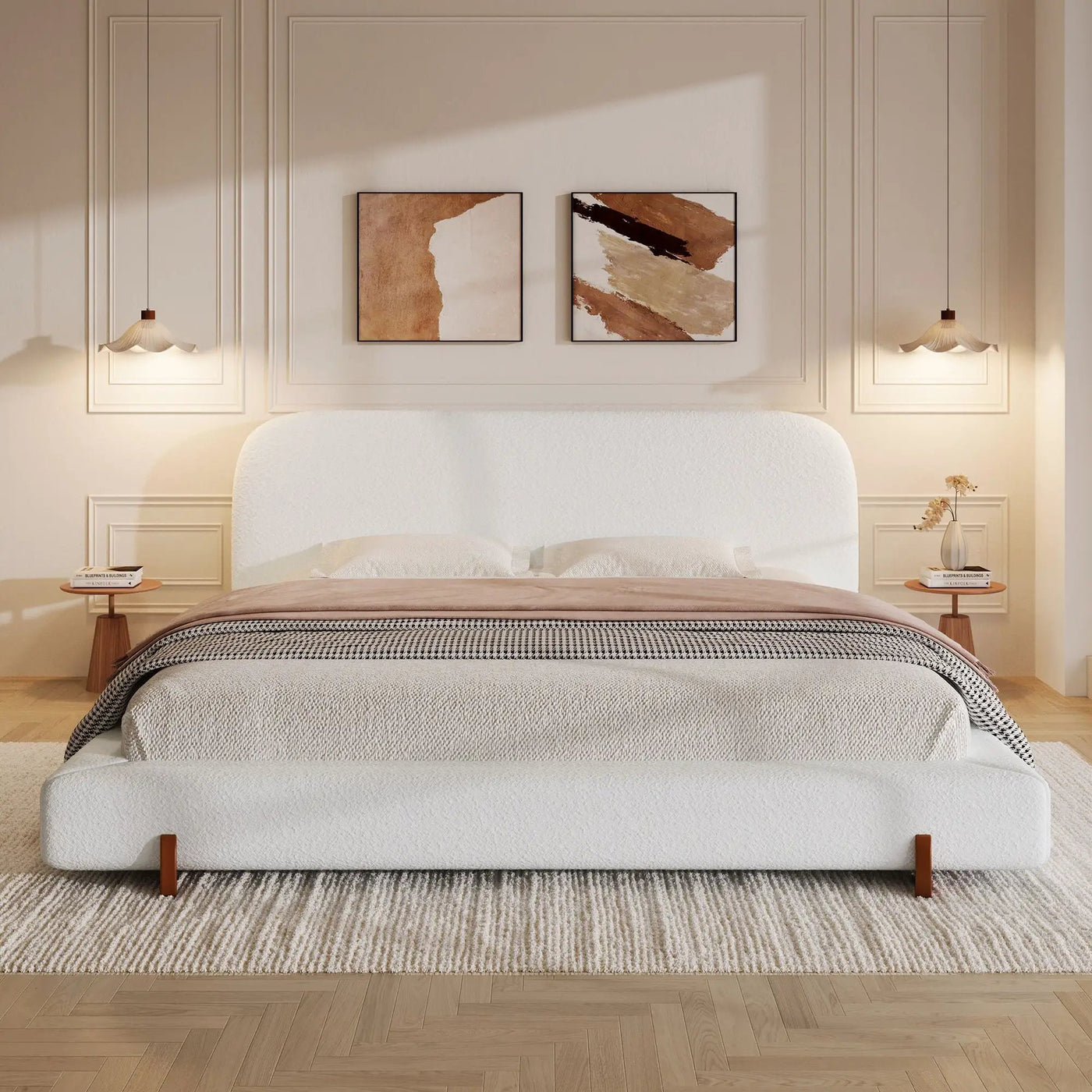 Elegant Upholstered Bed Frame by HouseOfZazla