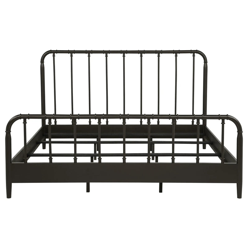 Rocco All Wood Water Pipe Open Frame Eastern King Bed Dark Bronze by Unique Piece Furniture